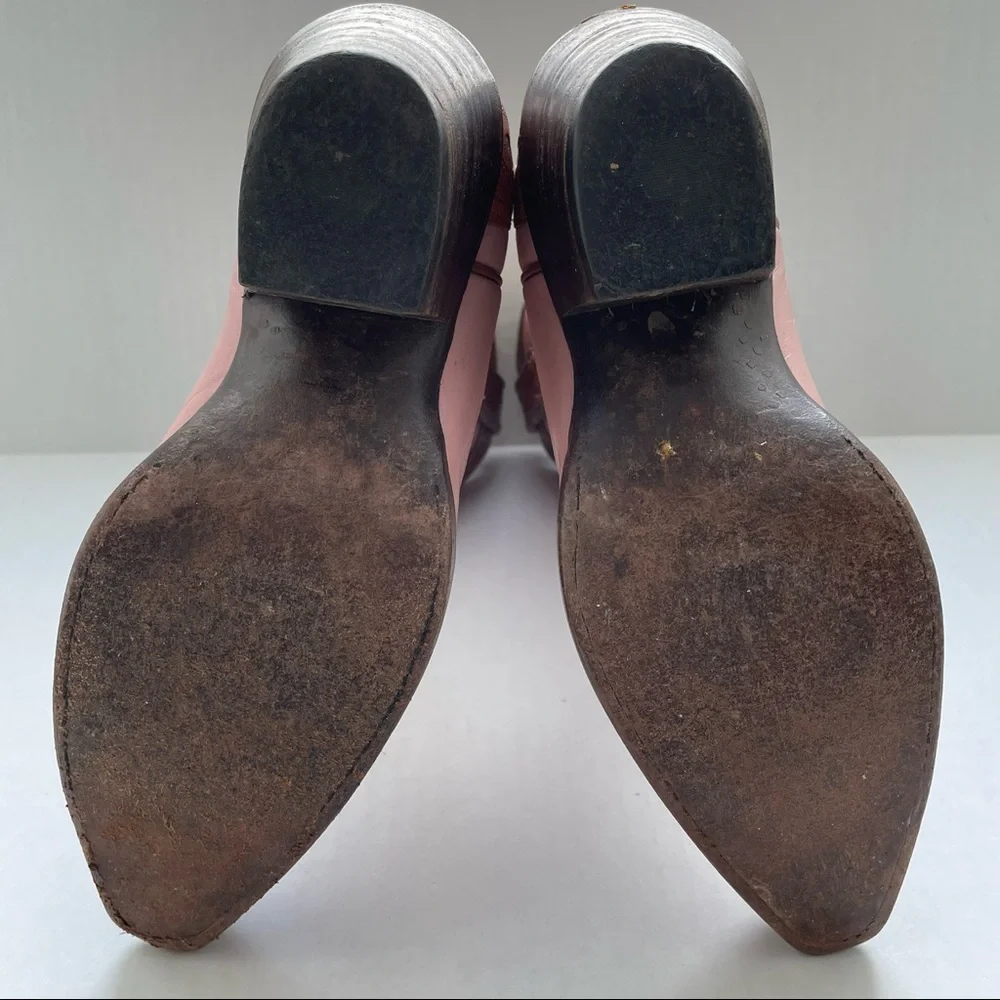 Back at The Ranch Santa Fe Saddle 12” Calf Skin Tooled Western Cowboy Boots Sz 6 - Picture 12 of 13